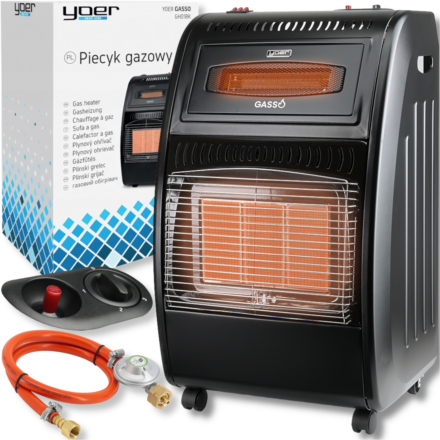 Plynový ohrievač na fľaše, plynový ohrievač, sporák, LPG hadica, 5,7kW FARELKA redukcia 2v1